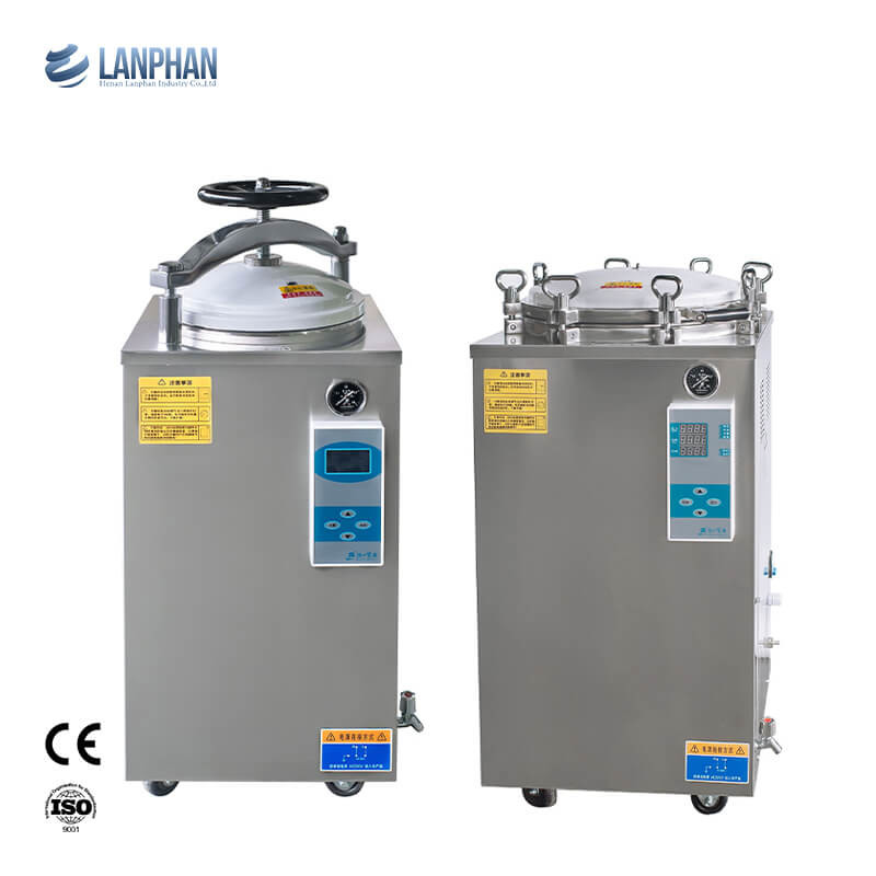 Vòng tay bánh xe hiển thị kỹ thuật số thẳng đứng 35L 50L 75L 100L 150L Lit cho nấm thực phẩm đóng hộp Retort Sterilizer
