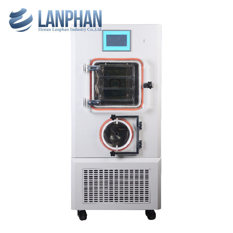 Máy sấy đông lạnh chân không thí nghiệm với công suất thu nước 4 kg/24h, làm mát bằng không khí và nguồn điện 220VAC 50Hz