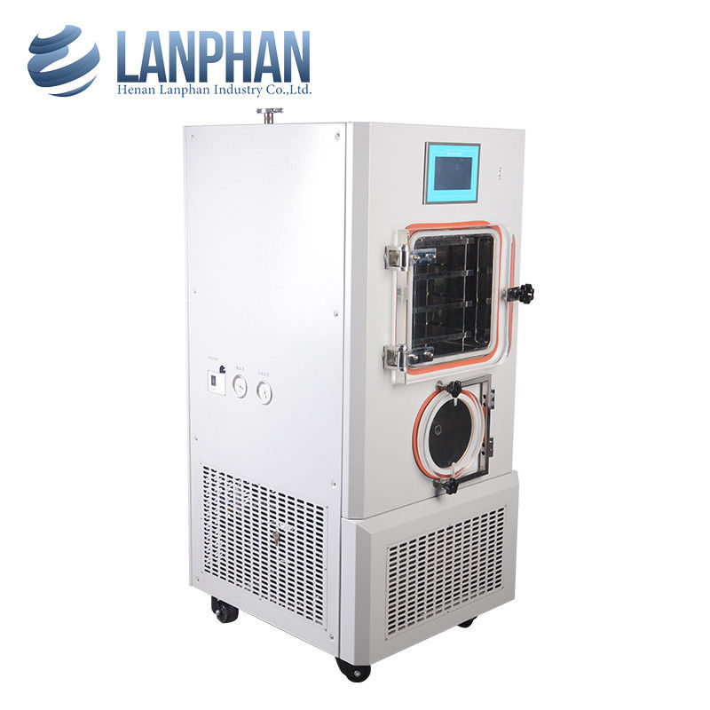 Máy sấy đông lạnh chân không thí nghiệm với công suất thu nước 4 kg/24h, làm mát bằng không khí và nguồn điện 220VAC 50Hz