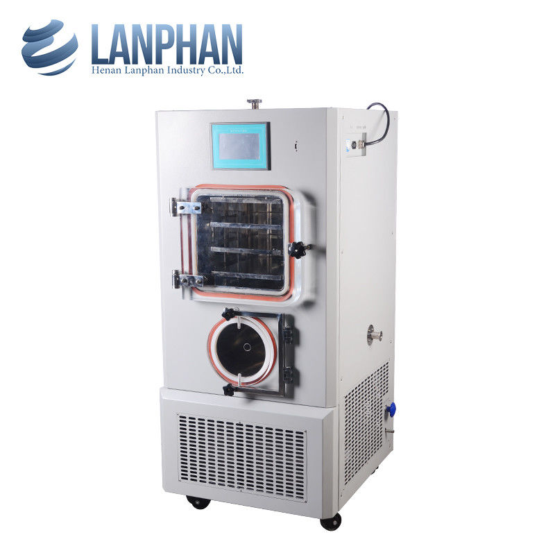 Máy sấy đông lạnh chân không thí nghiệm với công suất thu nước 4 kg/24h, làm mát bằng không khí và nguồn điện 220VAC 50Hz