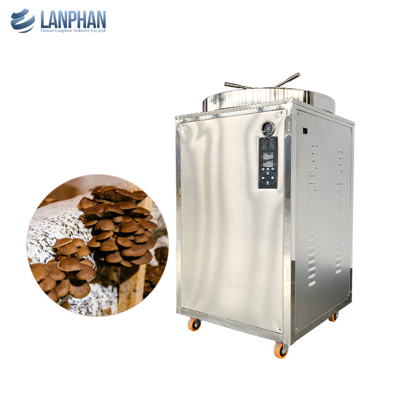 Máy tiệt trùng dọc 230L 8KW hơi nước tự động dọc với bánh tay cho chất nền nấm