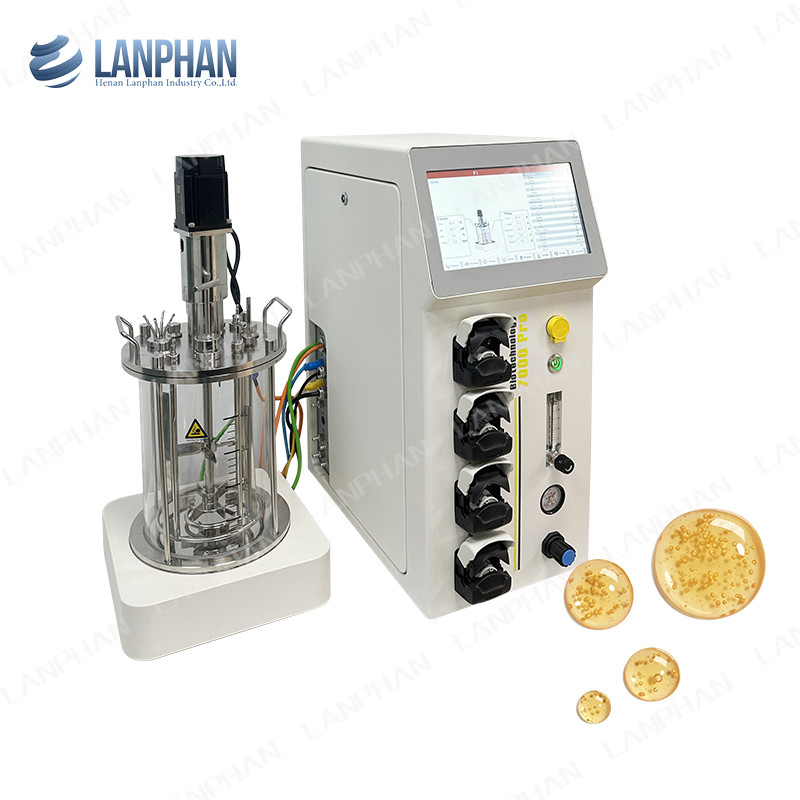 men Spirulina phòng thí nghiệm Glass Bioreactor Fermenter Bioreactor Bioreactor nuôi tế bào động vật Bioreactor 10L/5L
