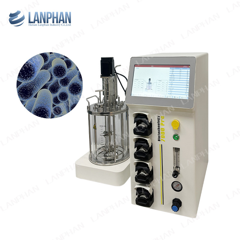 Phòng thí nghiệm Vắc-xin thủy tinh Fermentation Bioreactor cấp lô Benchtop Mixer Tank Bioreactor