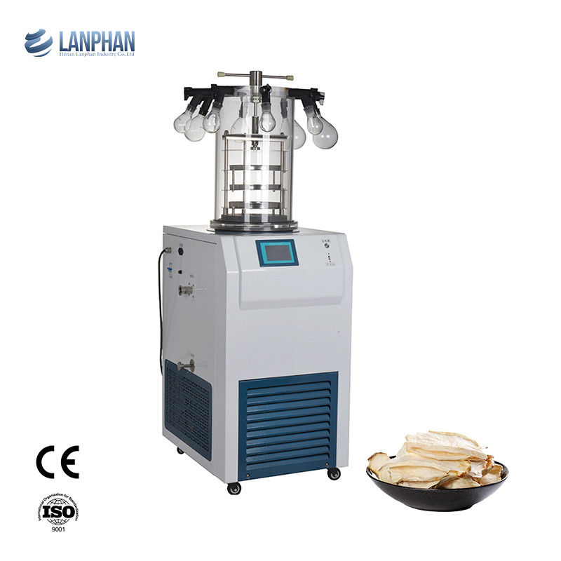 Máy sấy đông lạnh phòng thí nghiệm dung tích thu nước 6kg/24h với làm mát bằng khí và bẫy lạnh bằng thép không gỉ