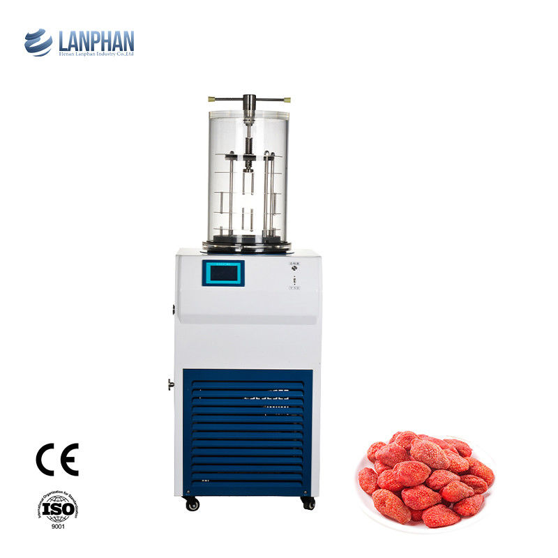 Máy sấy đông lạnh phòng thí nghiệm dung tích thu nước 6kg/24h với làm mát bằng khí và bẫy lạnh bằng thép không gỉ