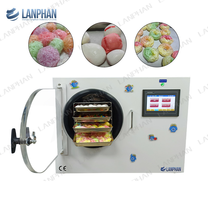4 khay Skittle Vacuum Máy làm khô đông lạnh Bàn ghế nhỏ Máy làm khô đông lạnh gia đình cho kẹo