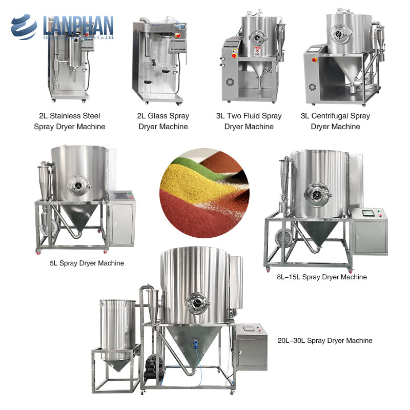 Máy sấy xịt 5L Stainless Steel Máy sấy khô hệ thống máy sấy khô cho sữa
