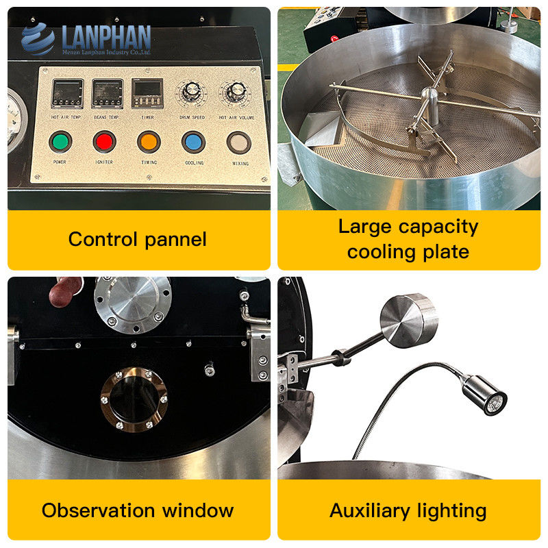 Máy nướng cà phê bằng không khí nóng cho nhà máy