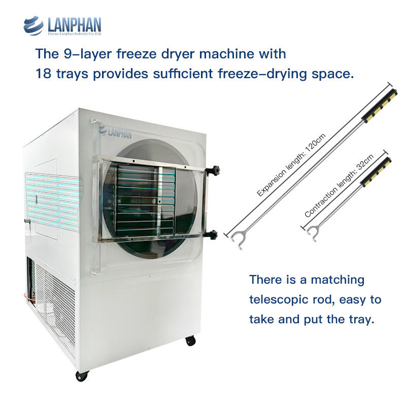 Máy sấy đông khô thương mại lớn 60-70 Kg / Mẻ thực phẩm, trái cây, rau củ