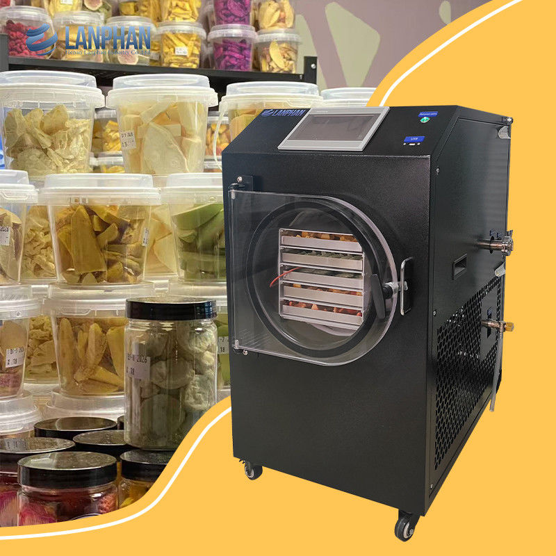 Máy sấy đông lạnh nhỏ Lanphan Nâng cấp mới 0.5m2 Máy sấy đông lạnh màu đen với bơm chân không