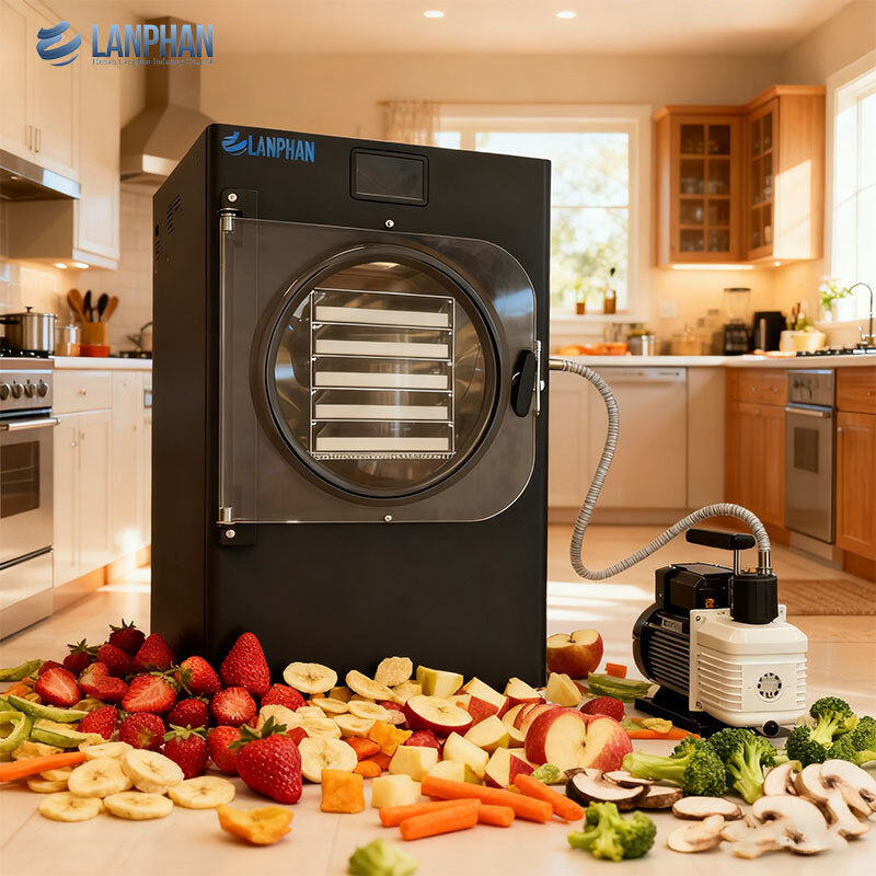 5-Tray Small Size Stainless Steel Freeze Dryer With Oil Pump For Candy Food (Đồ khử lạnh bằng thép không gỉ với bơm dầu cho đồ ăn kẹo)