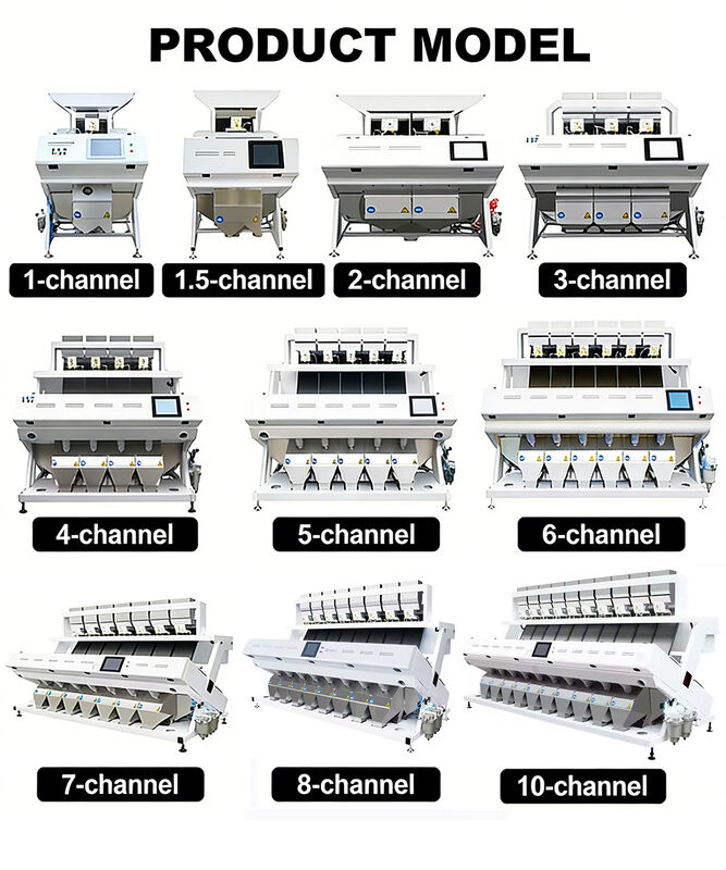 Máy phân loại màu đơn chute cho sâu bột phân loại gạo Máy phân loại gạo quang học Máy phân loại gạo