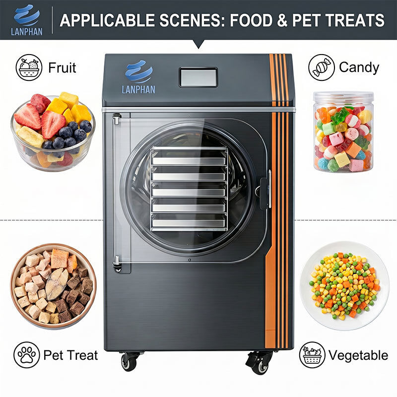 Máy sấy đông lạnh gia dụng nhỏ gọn công suất 4-6kg với thiết kế 5 khay đựng trái cây, rau củ và đồ ăn cho thú cưng