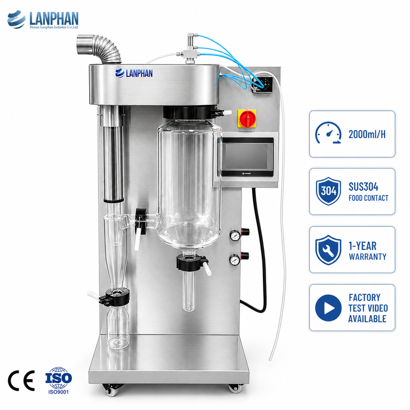 Máy sấy phun phòng thí nghiệm mini Sấy phun quy mô nhỏ dành cho R&D và các trường đại học