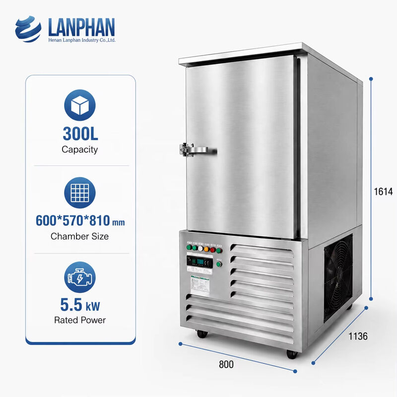 300L -80C thương mại blast freezer cho thủy sản 10 khay thép không gỉ Nhanh đông sâu hải sản