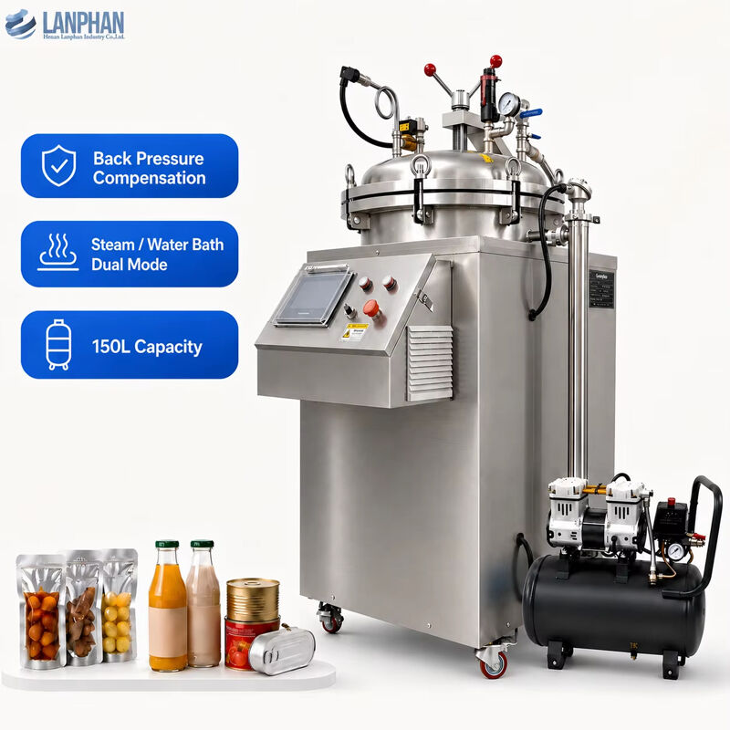Nồi hấp tiệt trùng 75L/100L/150L cho lọ/hộp, Máy tiệt trùng cỡ nhỏ trong ngành thực phẩm