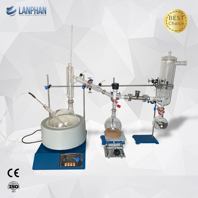 Phòng thí nghiệm Đơn vị chưng cất Đường ngắn Dụng cụ thủy tinh 220V 5L