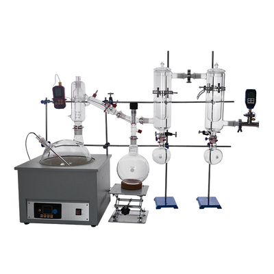 Thủy tinh hóa học Thiết bị chưng cất đường đi ngắn 10 lít