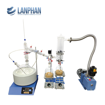 Máy chưng cất đường ngắn phòng thí nghiệm 5Ltr Tinh dầu chân không thủy tinh