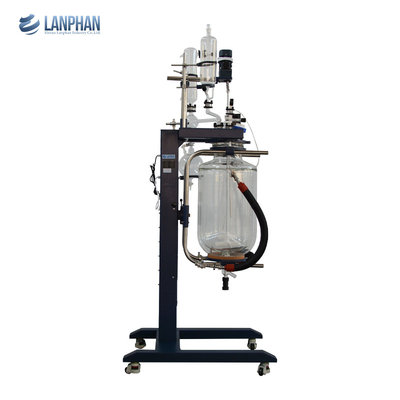 20L Áo khoác kép Phòng thí nghiệm Lò phản ứng thủy tinh Chưng cất Ấm đun nước Dược phẩm Chống ăn mòn