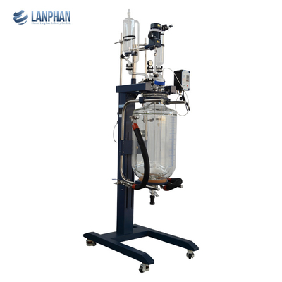 Lò phản ứng thủy tinh lớn 50l có áo khoác Lò phản ứng nâng trong phòng thí nghiệm
